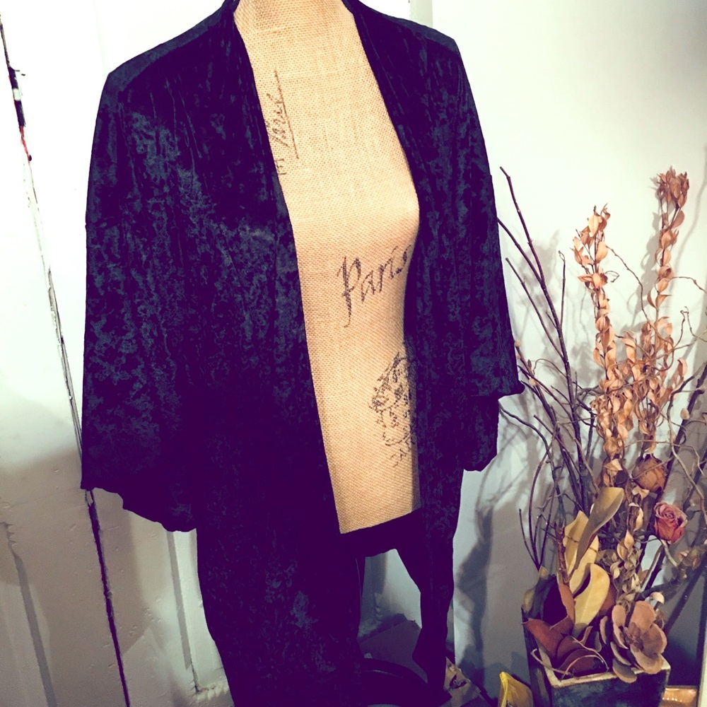 Black Velvet Kimono Robe